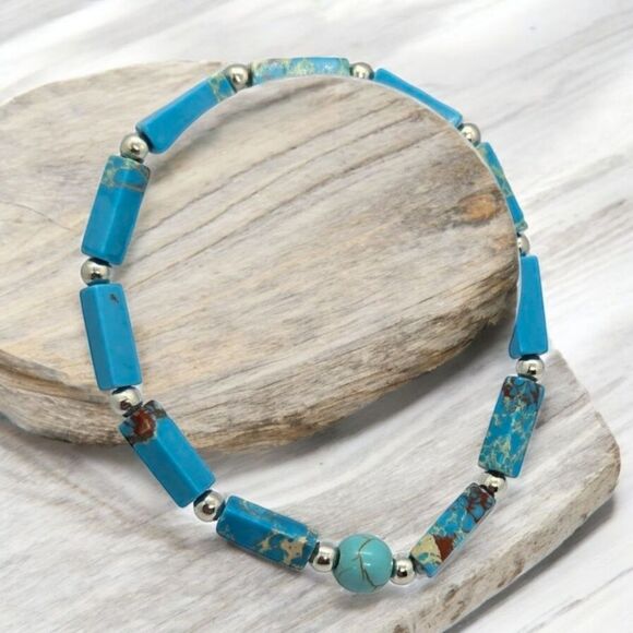 Boho Turquoise Beaded Bracelet Bohemian Western Tribal Aztec Fashion Jewelry NWT - Picture 4 of 4